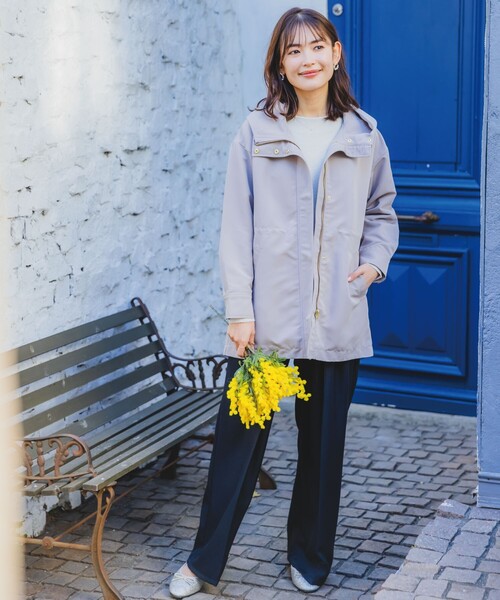 ITS'DEMO（イッツデモ）の「【花粉防止／撥水／手洗い可】ミディアム丈マウンテンパーカー（その他アウター・レディース・ネイビー/ブラウン系/ライトベージュ・00）」の5枚目の写真