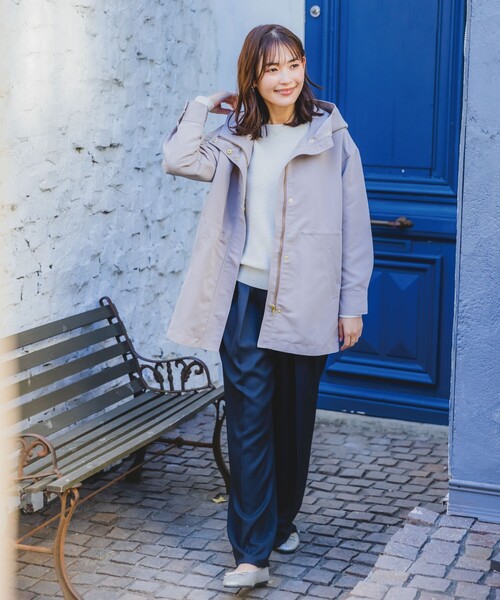 ITS'DEMO（イッツデモ）の「【花粉防止／撥水／手洗い可】ミディアム丈マウンテンパーカー（その他アウター・レディース・ネイビー/ブラウン系/ライトベージュ・00）」の7枚目の写真