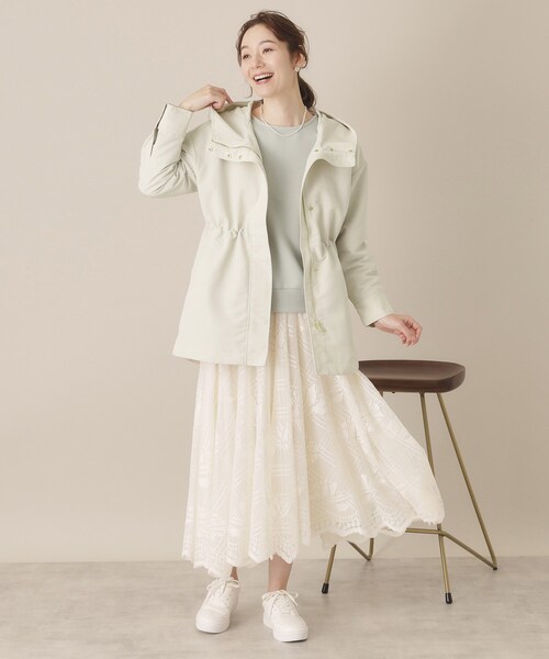 ITS'DEMO（イッツデモ）の「【花粉防止／撥水／手洗い可】ミディアム丈マウンテンパーカー（その他アウター・レディース・ネイビー/ブラウン系/ライトベージュ・00）」の13枚目の写真