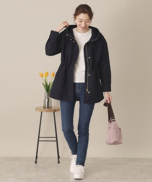 ITS'DEMO（イッツデモ）の「【花粉防止／撥水／手洗い可】ミディアム丈マウンテンパーカー（その他アウター・レディース・ネイビー/ブラウン系/ライトベージュ・00）」の17枚目の写真