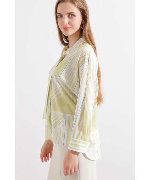 PINKY&DIANNE(ピンキーアンドダイアン)の「◆トライアングルボーダープリントブラウス(シャツ/ブラウス・レディース・イエロー系その他/ブラック・38)」の19枚目の写真