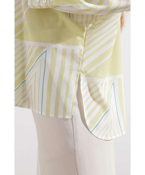 PINKY&DIANNE(ピンキーアンドダイアン)の「◆トライアングルボーダープリントブラウス(シャツ/ブラウス・レディース・イエロー系その他/ブラック・38)」の8枚目の写真