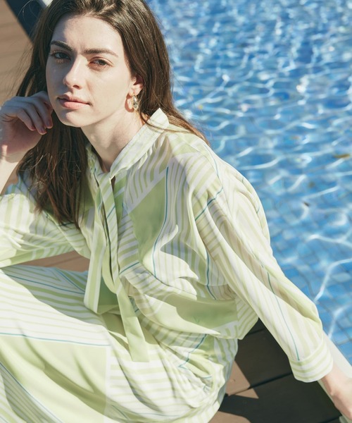 セール】◇トライアングルボーダープリントブラウス（シャツ/ブラウス