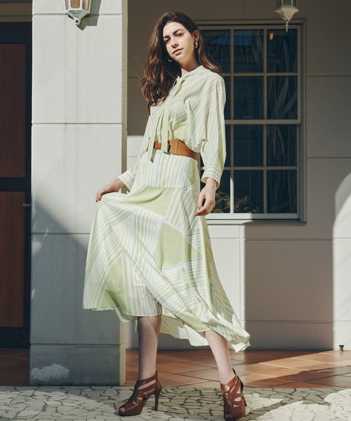 PINKY&DIANNE(ピンキーアンドダイアン)の「◆トライアングルボーダープリントブラウス(シャツ/ブラウス・レディース・イエロー系その他/ブラック・38)」の6枚目の写真