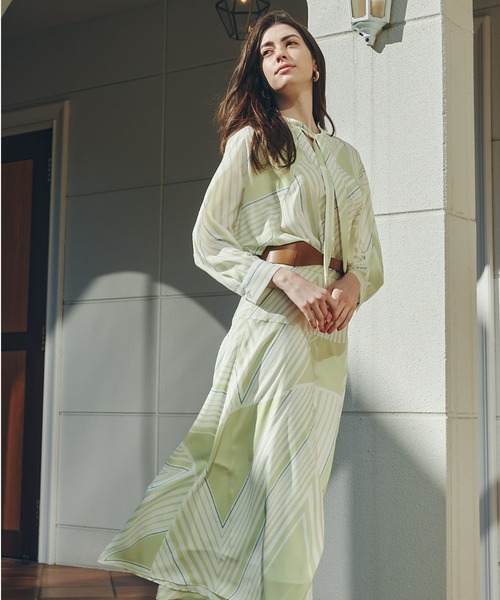 PINKY&DIANNE(ピンキーアンドダイアン)の「◆トライアングルボーダープリントブラウス(シャツ/ブラウス・レディース・イエロー系その他/ブラック・38)」の7枚目の写真