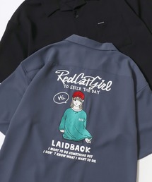 Red Cap Girl/レッドキャップガール 接触冷感/イージーケア/ストレッチ オーバーサイズ バックプリント刺繍 ロゴ ワンポイント 半袖シャツ/レディース メンズ
