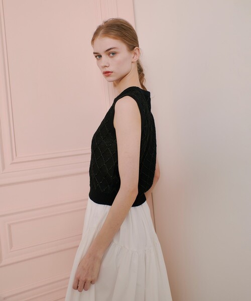 LOULOU WILLOUGHBY(ルルウィルビー)の「【LOULOU WILLOUGHBY】シークインエンブロイダリープルオーバー(ニット/セーター・レディース・ピンク/ブラック/オフホワイト・2)」の16枚目の写真