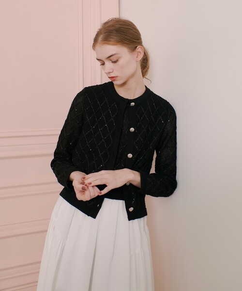 LOULOU WILLOUGHBY(ルルウィルビー)の「【LOULOU WILLOUGHBY】シークインエンブロイダリープルオーバー(ニット/セーター・レディース・ピンク/ブラック/オフホワイト・2)」の18枚目の写真