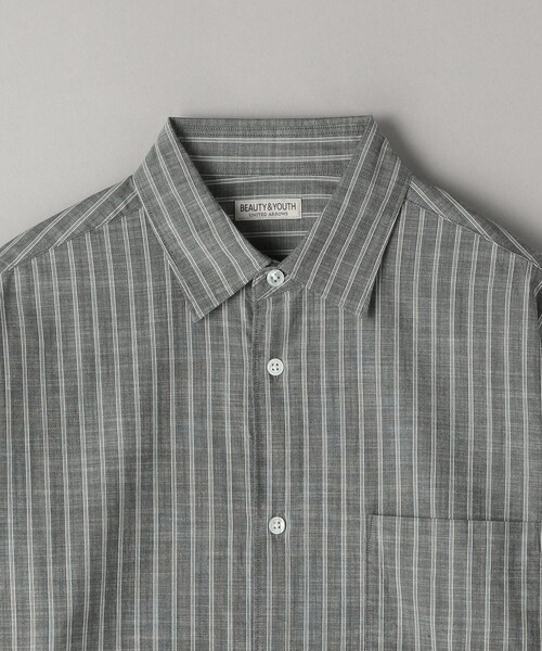 BEAUTY&YOUTH UNITED ARROWS（ビューティーアンドユースユナイテッドアローズ）の「スラブ ストライプ レギュラー フォルム テーパード シャツ（シャツ/ブラウス・メンズ・ブラック/ライトブルー・XL/L/M/S）」の16枚目の写真