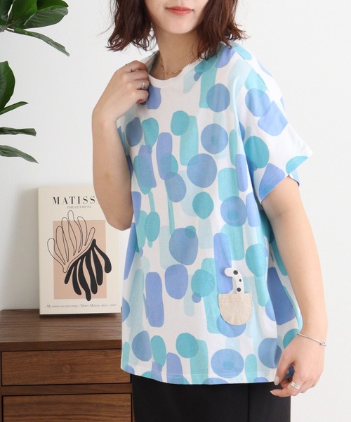 tシャツ EMAGO チンアナゴの住む海の中プリントＴ レディース EMAGO チンアナゴの住む海の中プリントT（Tシャツ/カットソー