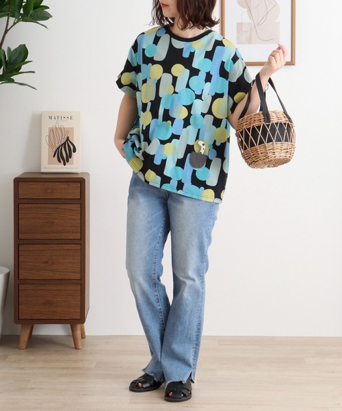 tシャツ EMAGO チンアナゴの住む海の中プリントＴ レディース Emago tシャツ EMAGO チンアナゴの住む海の中プリントT