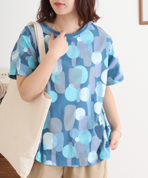 Emago(イマゴ)の「EMAGO チンアナゴの住む海の中プリントT(Tシャツ/カットソー・レディース・ネイビー/ホワイト/ブラック・FREE)」の16枚目の写真
