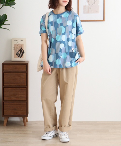 tシャツ EMAGO チンアナゴの住む海の中プリントＴ レディース Emago tシャツ EMAGO チンアナゴの住む海の中プリントT