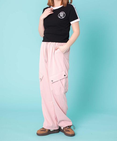 WOND(ウォンド)の「WOND/バックナンバリングリンガーピチT(Tシャツ/カットソー・レディース・ホワイト/ブラック・FREE)」の4枚目の写真