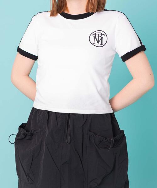 WOND(ウォンド)の「WOND/バックナンバリングリンガーピチT(Tシャツ/カットソー・レディース・ホワイト/ブラック・FREE)」の5枚目の写真