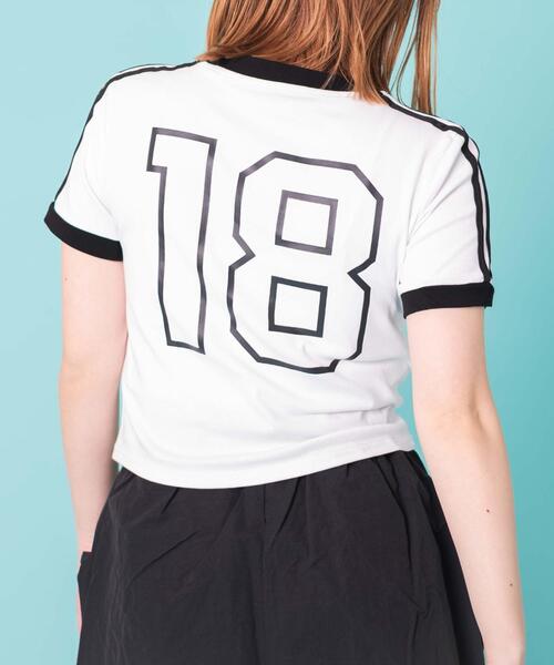 WOND(ウォンド)の「WOND/バックナンバリングリンガーピチT(Tシャツ/カットソー・レディース・ホワイト/ブラック・FREE)」の6枚目の写真