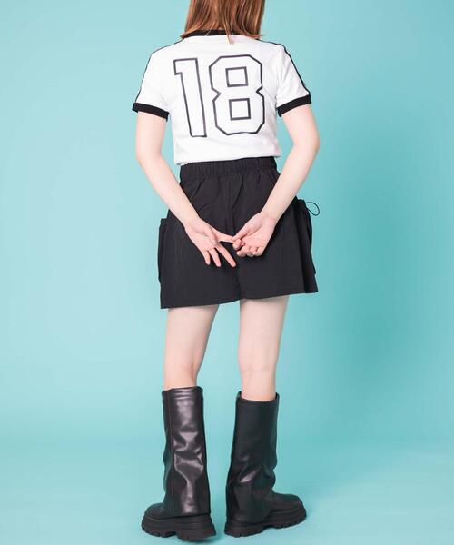 WOND(ウォンド)の「WOND/バックナンバリングリンガーピチT(Tシャツ/カットソー・レディース・ホワイト/ブラック・FREE)」の7枚目の写真