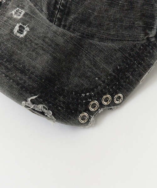 Chick（チック）の「punk-style cap/ヴィンテージライク パンク風デニムキャップ（キャップ・メンズ・ブラック/グレー/イエロー/ベージュ/レッド/キャメル/ブラック系・FREE）」の17枚目の写真