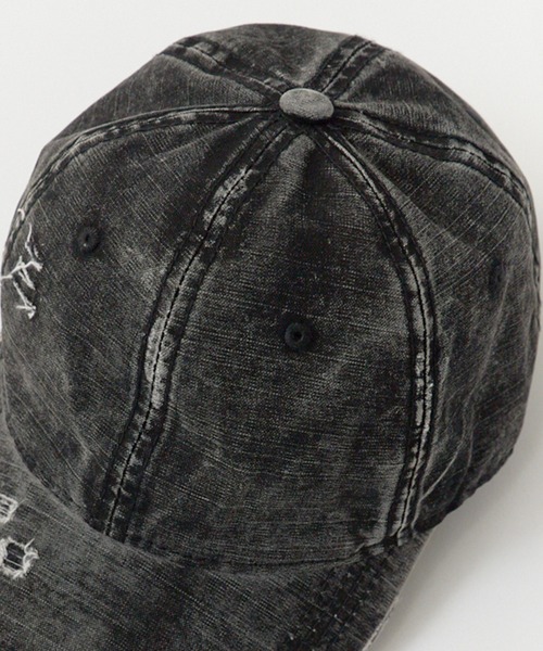 Chick（チック）の「punk-style cap/ヴィンテージライク パンク風デニムキャップ（キャップ・メンズ・ブラック/グレー/イエロー/ベージュ/レッド/キャメル/ブラック系・FREE）」の18枚目の写真