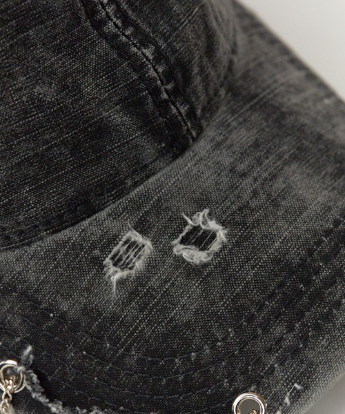Chick（チック）の「punk-style cap/ヴィンテージライク パンク風デニムキャップ（キャップ・メンズ・ブラック/グレー/イエロー/ベージュ/レッド/キャメル/ブラック系・FREE）」の20枚目の写真
