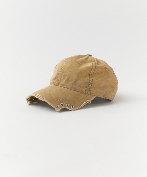 美品♬刻印あり キャップ セール】punk-style cap/ヴィンテージライク パンク風デニム