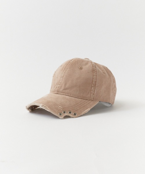 Chick（チック）の「punk-style cap/ヴィンテージライク パンク風デニムキャップ（キャップ・メンズ・ブラック/グレー/イエロー/ベージュ/レッド/キャメル/ブラック系・FREE）」の10枚目の写真