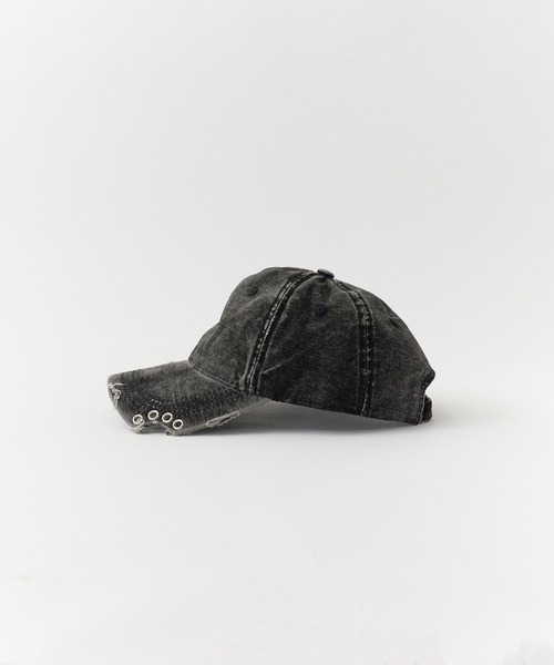 Chick（チック）の「punk-style cap/ヴィンテージライク パンク風デニムキャップ（キャップ・メンズ・ブラック/グレー/イエロー/ベージュ/レッド/キャメル/ブラック系・FREE）」の14枚目の写真