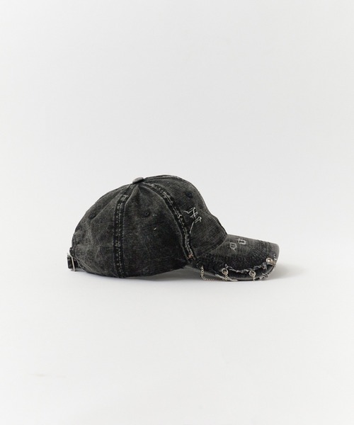 Chick（チック）の「punk-style cap/ヴィンテージライク パンク風デニムキャップ（キャップ・メンズ・ブラック/グレー/イエロー/ベージュ/レッド/キャメル/ブラック系・FREE）」の15枚目の写真