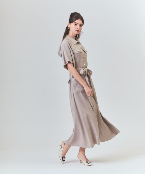 GRACE CLASS(グレースクラス)の「リネンデニムライクワンピース(ワンピース・レディース・ベージュ/ブラック・36/38)」の5枚目の写真