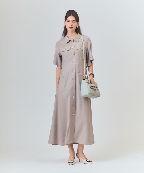 GRACE CLASS(グレースクラス)の「リネンデニムライクワンピース(ワンピース・レディース・ベージュ/ブラック・36/38)」の6枚目の写真
