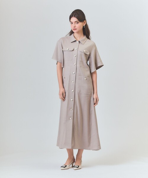 GRACE CLASS(グレースクラス)の「リネンデニムライクワンピース(ワンピース・レディース・ベージュ/ブラック・36/38)」の8枚目の写真