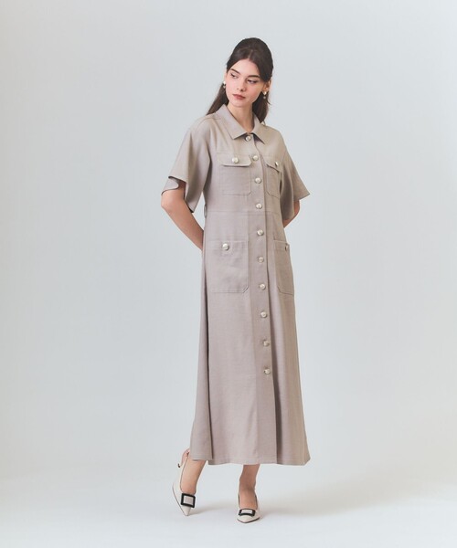 GRACE CLASS(グレースクラス)の「リネンデニムライクワンピース(ワンピース・レディース・ベージュ/ブラック・36/38)」の10枚目の写真