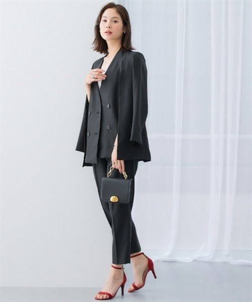 7days Life Styling(セブンデイズライフスタイリング)の「【レディーススーツ】2WAYダブルブレストジャケット(上下別売)<大きいサイズ有>(ノーカラージャケット・レディース・ブラック・S/M/L/3L/LL)」の10枚目の写真