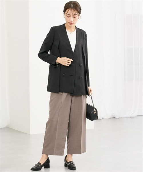 7days Life Styling(セブンデイズライフスタイリング)の「【レディーススーツ】2WAYダブルブレストジャケット(上下別売)<大きいサイズ有>(ノーカラージャケット・レディース・ブラック・S/M/L/3L/LL)」の5枚目の写真