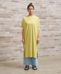 【WOMEN】ワッシャーニットコンビ ワンピース