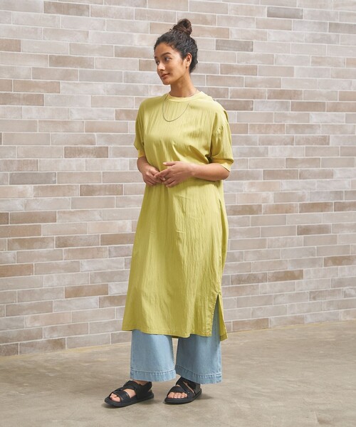 J.PRESS YORK STREET(ジェイプレスヨークストリート)の「【WOMEN】ワッシャーニットコンビ ワンピース(ワンピース・レディース・ダークグリーン系/イエロー系/ネイビー系/ダルブルー系・F)」の5枚目の写真