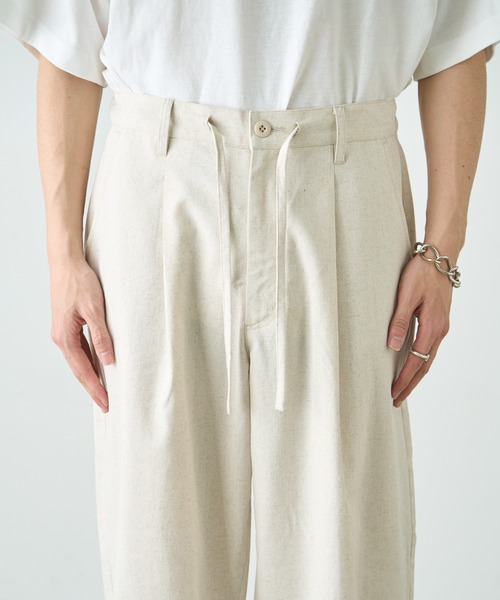 CIAOPANIC TYPY(チャオパニックティピー)の「コットンリネンワイドパンツ(チノパンツ・メンズ・ベージュ/ライトグレー/チャコールグレー/アイボリー・LARGE/MEDIUM/SMALL)」の6枚目の写真