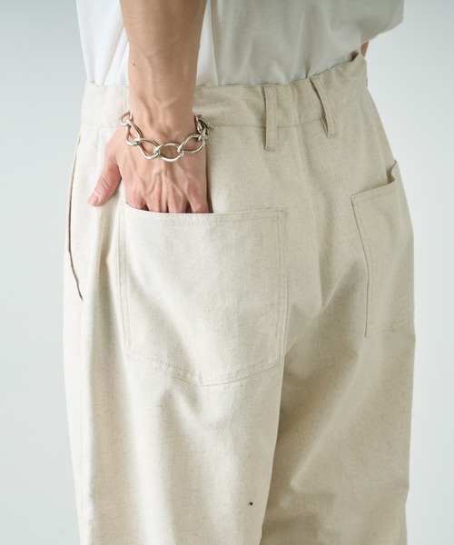 CIAOPANIC TYPY(チャオパニックティピー)の「コットンリネンワイドパンツ(チノパンツ・メンズ・ベージュ/ライトグレー/チャコールグレー/アイボリー・LARGE/MEDIUM/SMALL)」の8枚目の写真