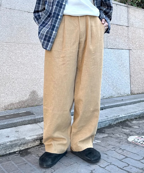 CIAOPANIC TYPY(チャオパニックティピー)の「コットンリネンワイドパンツ(チノパンツ・メンズ・ベージュ/ライトグレー/チャコールグレー/アイボリー・LARGE/MEDIUM/SMALL)」の17枚目の写真