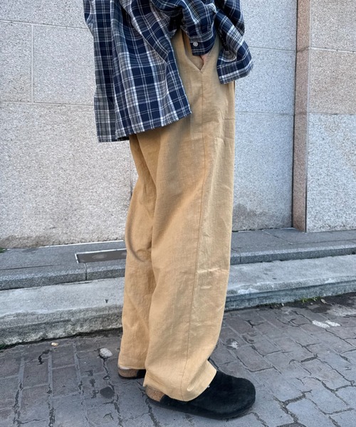 CIAOPANIC TYPY(チャオパニックティピー)の「コットンリネンワイドパンツ(チノパンツ・メンズ・ベージュ/ライトグレー/チャコールグレー/アイボリー・LARGE/MEDIUM/SMALL)」の18枚目の写真