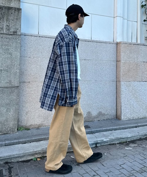 CIAOPANIC TYPY(チャオパニックティピー)の「コットンリネンワイドパンツ(チノパンツ・メンズ・ベージュ/ライトグレー/チャコールグレー/アイボリー・LARGE/MEDIUM/SMALL)」の21枚目の写真