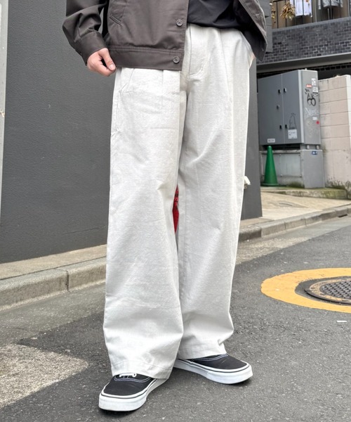 CIAOPANIC TYPY(チャオパニックティピー)の「コットンリネンワイドパンツ(チノパンツ・メンズ・ベージュ/ライトグレー/チャコールグレー/アイボリー・LARGE/MEDIUM/SMALL)」の11枚目の写真