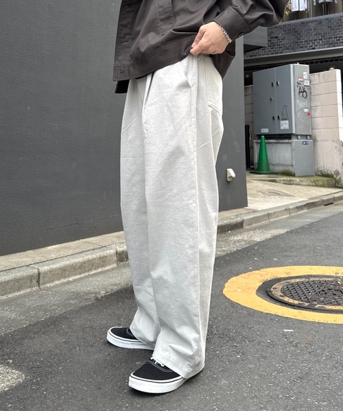 CIAOPANIC TYPY(チャオパニックティピー)の「コットンリネンワイドパンツ(チノパンツ・メンズ・ベージュ/ライトグレー/チャコールグレー/アイボリー・LARGE/MEDIUM/SMALL)」の13枚目の写真