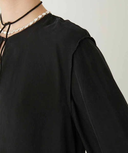 LA PEAU DE GEM】cupra scarf shirt/キュプラスカーフシャツ