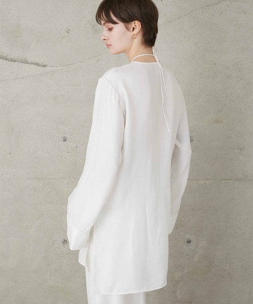 LA PEAU DE GEM】cupra scarf shirt/キュプラスカーフシャツ
