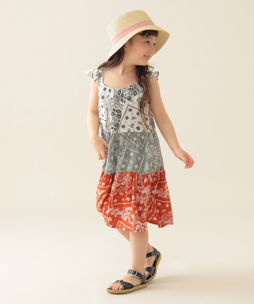BEAMS mini（ビームスミニ）の「バンダナ柄 ワンピース 2025SS（90～130cm）（ワンピース・キッズ・ホワイト/ブラック・100/130/90/120/110）」の5枚目の写真