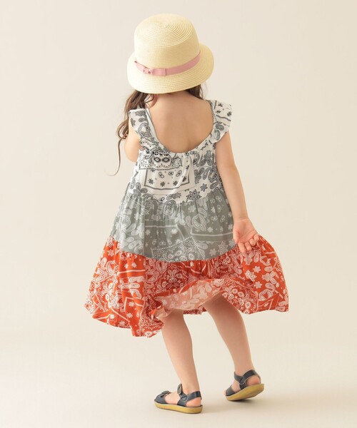BEAMS mini（ビームスミニ）の「バンダナ柄 ワンピース 2025SS（90～130cm）（ワンピース・キッズ・ホワイト/ブラック・100/130/90/120/110）」の7枚目の写真