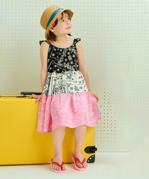 BEAMS mini（ビームスミニ）の「バンダナ柄 ワンピース 2025SS（90～130cm）（ワンピース・キッズ・ホワイト/ブラック・100/130/90/120/110）」の8枚目の写真