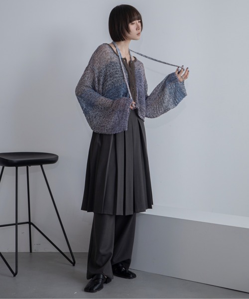 VACANCY（ヴァカンシー）の「透かし編みシアーカーディガン（カーディガン/ボレロ・レディース・パープル/グレー/グリーン・FREE）」の13枚目の写真