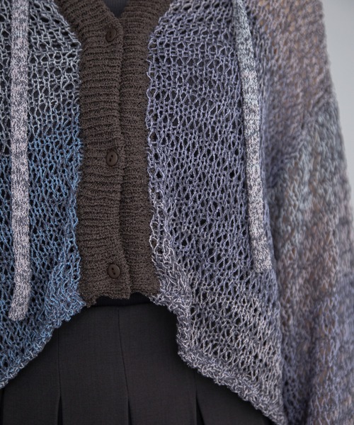 VACANCY（ヴァカンシー）の「透かし編みシアーカーディガン（カーディガン/ボレロ・レディース・パープル/グレー/グリーン・FREE）」の19枚目の写真